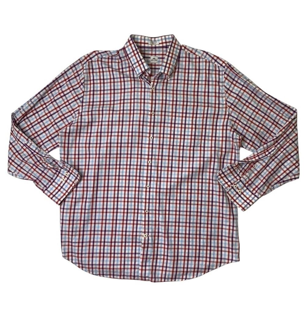 Peter Millar Shirt Mens XL Extra Large Cotton Performance Gingham Check Dress